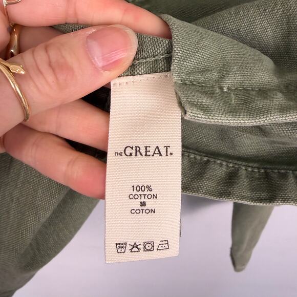 THE GREAT. Sergeant Embroidered Jacket in Worn Army Medium - Picture 5 of 6